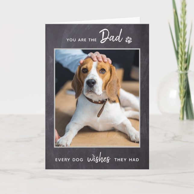 Dog Dad Pet Photo Rustic Father's Day Holiday Card (Front)