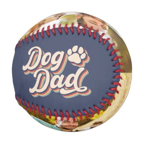 Dog Dad Photo Collage Fathers Day Gift Baseball