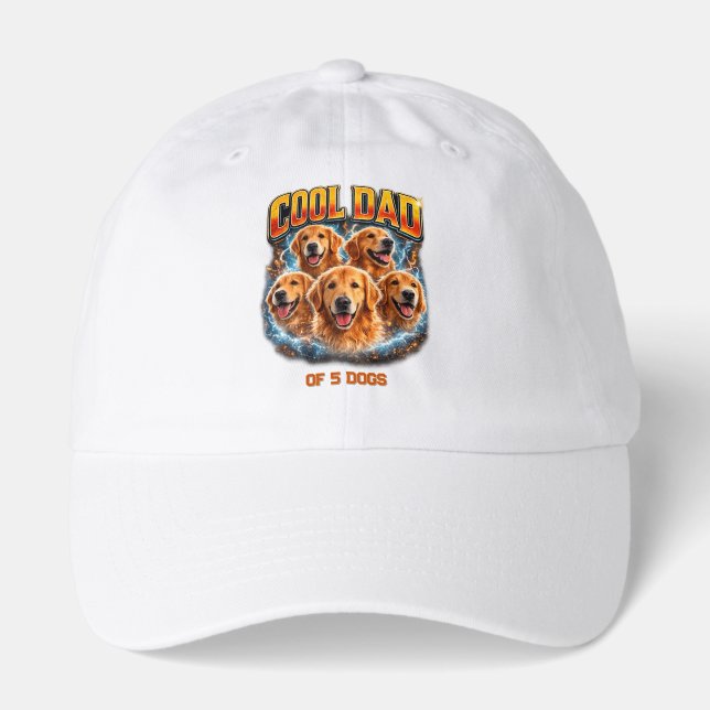 Dog Dad Portrait Personalized Number Custom Design Hat (Front)