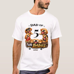 Dog Dad Portrait Personalized Number Custom Design T-Shirt
