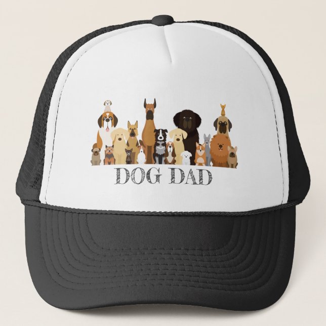 Dog DAD Shirt Doggy Friend Pet AnimalT-Shirt Trucker Hat (Front)