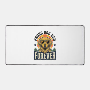 Dog Dad Shirt Vintage Golden Retriever Retro Desig Desk Mat