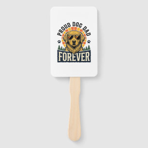 Dog Dad Shirt Vintage Golden Retriever Retro Desig Hand Fan