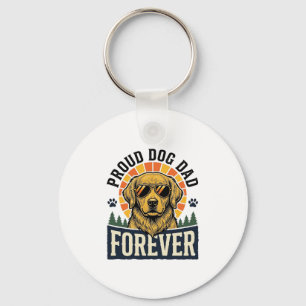 Dog Dad Shirt Vintage Golden Retriever Retro Desig Keychain