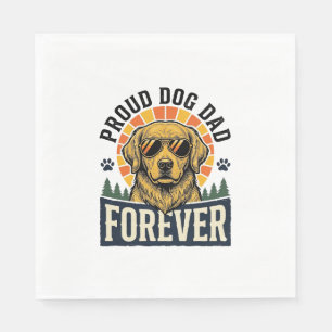 Dog Dad Shirt Vintage Golden Retriever Retro Desig Napkins