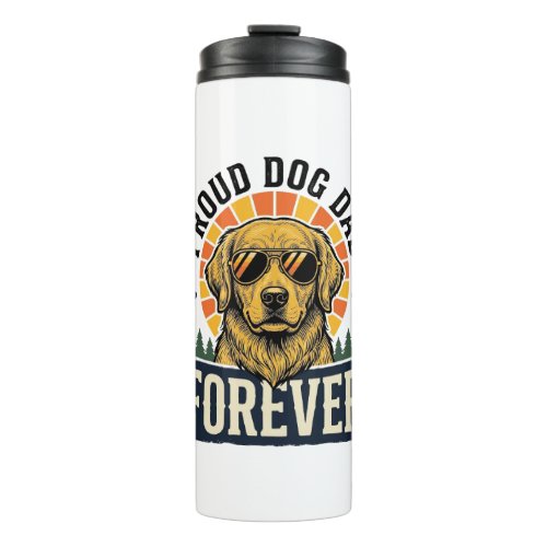 Dog Dad Shirt Vintage Golden Retriever Retro Desig Thermal Tumbler
