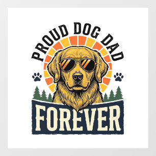 Dog Dad Shirt Vintage Golden Retriever Retro Desig Window Cling