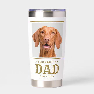Dog Dad Since Year with Custom Pet Photo & Name Insulated Tumbler