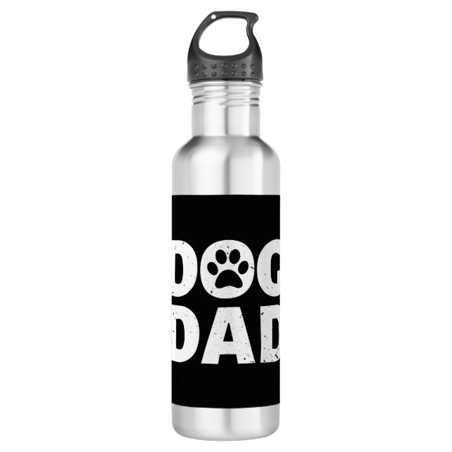 Dog Dad Stainless Steel Water Bottle (Front)