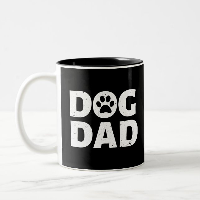 Dog Dad Two-Tone Coffee Mug (Left)