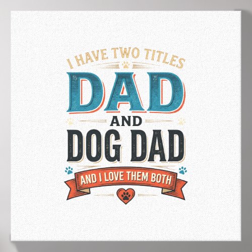 Dog Dad Vintage Engraving T-Shirt Design_1 Canvas Photo Tile