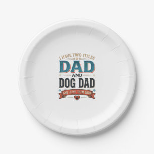 Dog Dad Vintage Engraving T-Shirt Design_1 Paper Plates