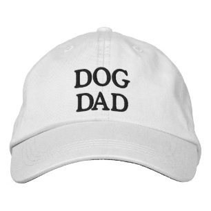 Dog Dad white & black custom text simple elegant Embroidered Baseball Cap