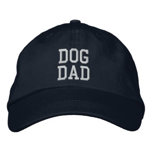 Dog Dad white custom text cute modern fun cool Embroidered Baseball Cap