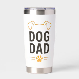 Dog Dad With Paw Simple Dog Lover Design Insulated Tumbler