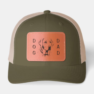 Dog Dad Yellow Labrador Retriever Leather Patch Hat