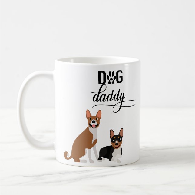 Dog Daddy Cute Basenji Hound Coffee Mug (Left)