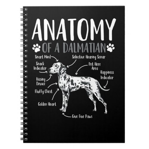 Dog Dalmatian Anatomy 59 Dog Lover Notebook