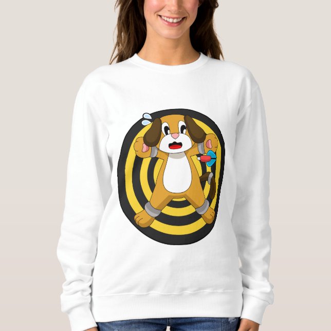 Dog Darts Dart Dartboard Sweatshirt (Front)