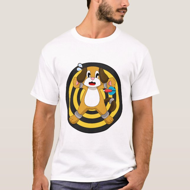 Dog Darts Dart Dartboard T-Shirt (Front)