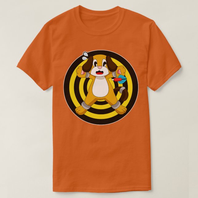 Dog Darts Dart Dartboard T-Shirt (Design Front)