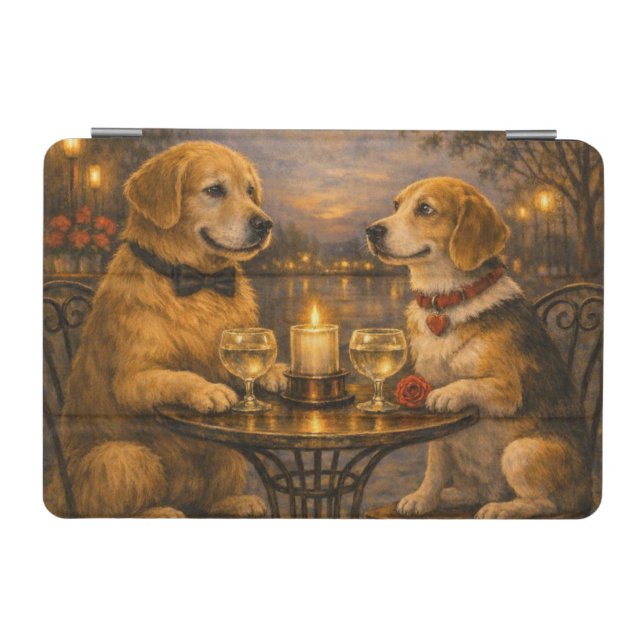 Dog Date Night – Painterly Pet Art iPad Cover (Horizontal)