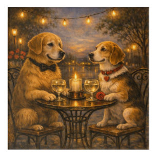 Dog Date Night – Warm Painterly Acrylic Wall Art