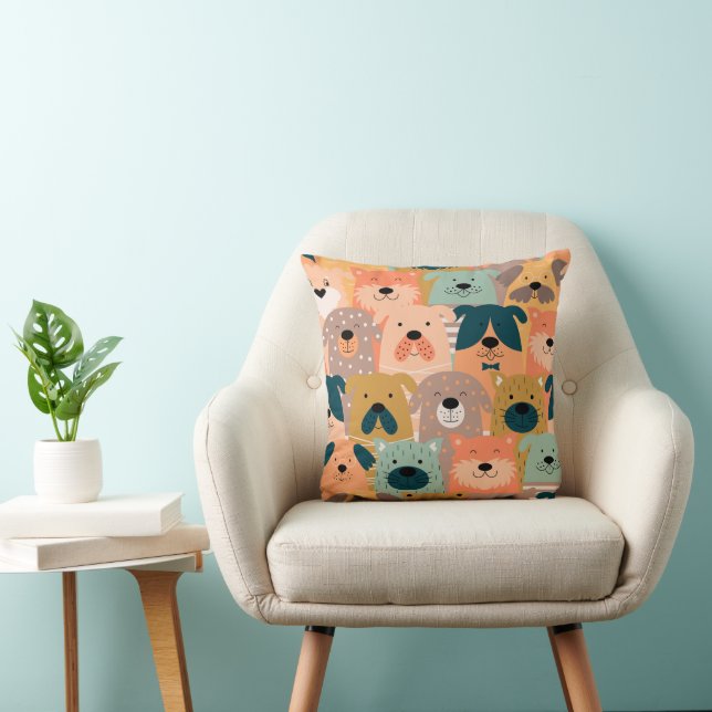Dog Day 16x16 Throw Pillow (Chair)