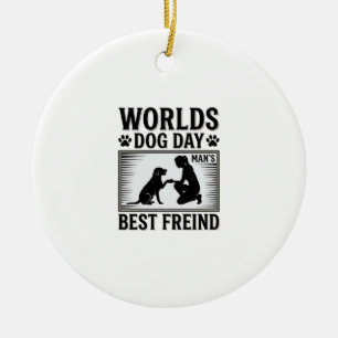 Dog Day Man’s Best Freind Vintage Ceramic Ornament