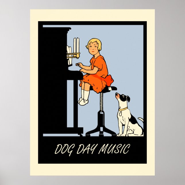 Dog day music retro style poster (Front)