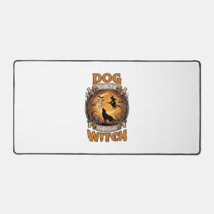 Dog Day Witch Night Halloween Wolf Moon Bats_1 Desk Mat