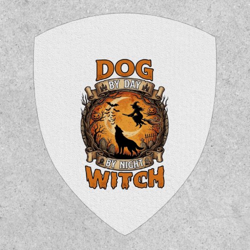 Dog Day Witch Night Halloween Wolf Moon Bats_1 Patch