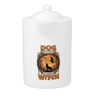 Dog Day Witch Night Halloween Wolf Moon Bats_1 Teapot