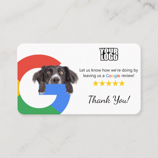 Dog Daycare Google Review Business Card Template (Front)