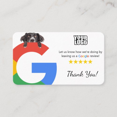 Dog Daycare Google Review Template With QR code Business Card