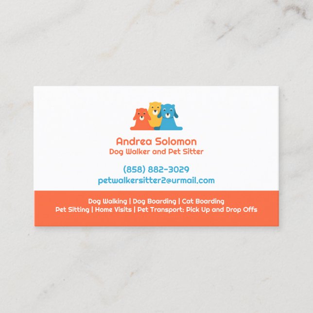 Dog DayCare Pet Care Business Card Template (Front)