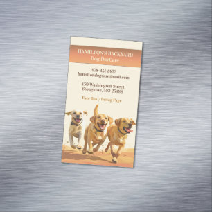 Dog Daycare Walking Pet Sitting Business Card Magnet
