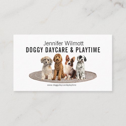 Dog Daycare Watercolor Business Card