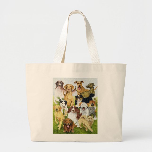 Dog Days Large Tote Bag (Front)