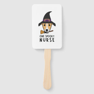 Dog Days of October One Spooky Nurse Dog   Hand Fan