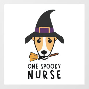Dog Days of October One Spooky Nurse Dog Wall Decal