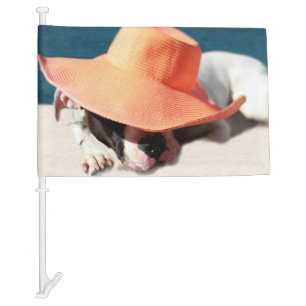 Dog Days of Summer at the Seashore Car Flag