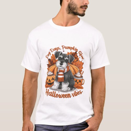 dog days pumpkin glow halloween vibes design T_Shirt