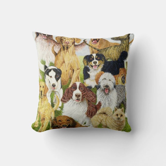 Dog Days Throw Pillow (Front)
