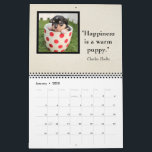 Dog Daze monthly Canine Photos & quotes Calendar<br><div class="desc">A colorful photo of "Man's Best Friend" appears on each month's page. The photos can be replaced with favorite photos of your own dog, if desired. In addition, each month has a quote by some famous or notable person. All text and each month's photo (if you decide to change things)...</div>