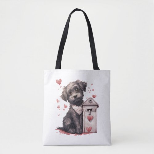 Dog Delivering Love Letter Valentines Day Canine Tote Bag