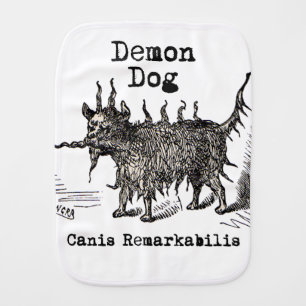 Dog Demon Vintage Funny Cute Baby Burp Cloth