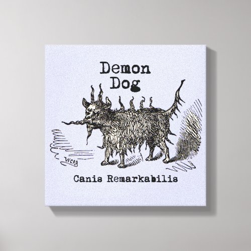 Dog Demon Vintage Funny Cute Canvas Print
