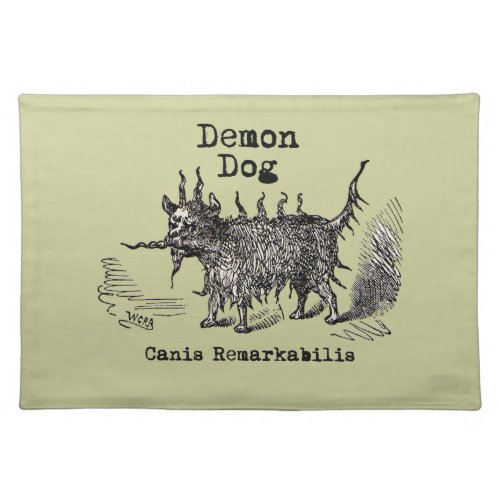 Dog Demon Vintage Funny Cute Cloth Placemat