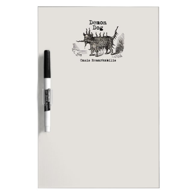 Dog Demon Vintage Funny Cute Dry-Erase Board (Front)